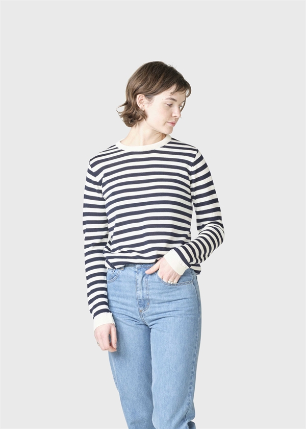 Klitmøller Collective Womens Basic Stripe Merino Knit - Cream/Navy